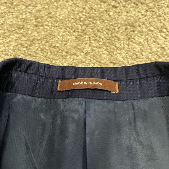 Peter Millar Men's Plaid Navy Blue Sport Coat Wool Blazer Sz 48R - Picture 5 of 11